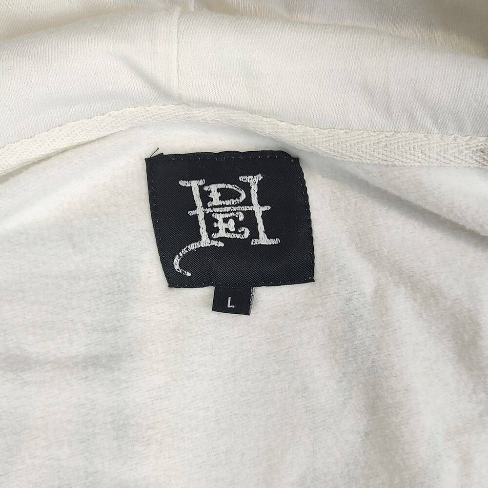 Don Ed Hardy Flame Skull Men's White Full Zip Up Hoodie Size Large - Picture 8 of 10